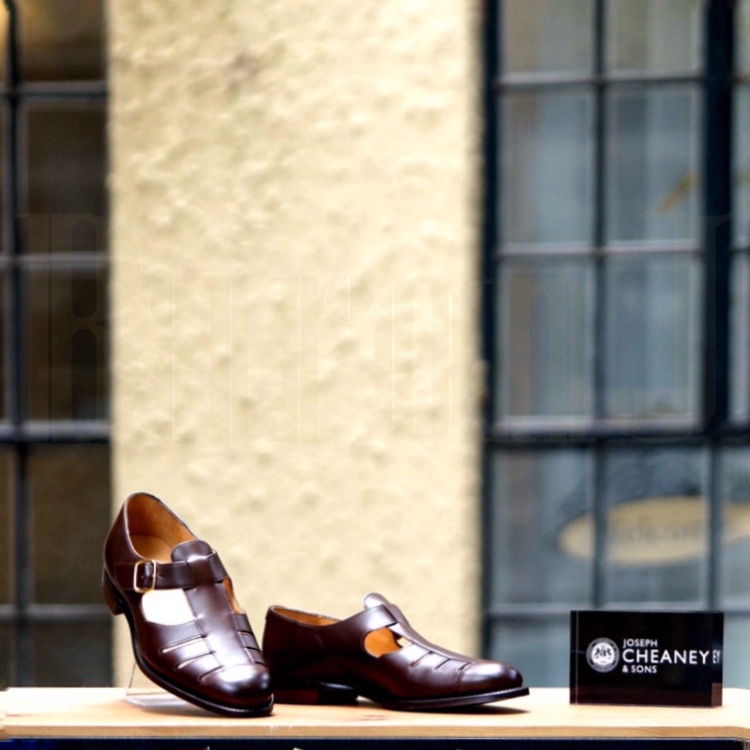 Bertie EF T-Bar Sandal in Mocha Jupiter Leather